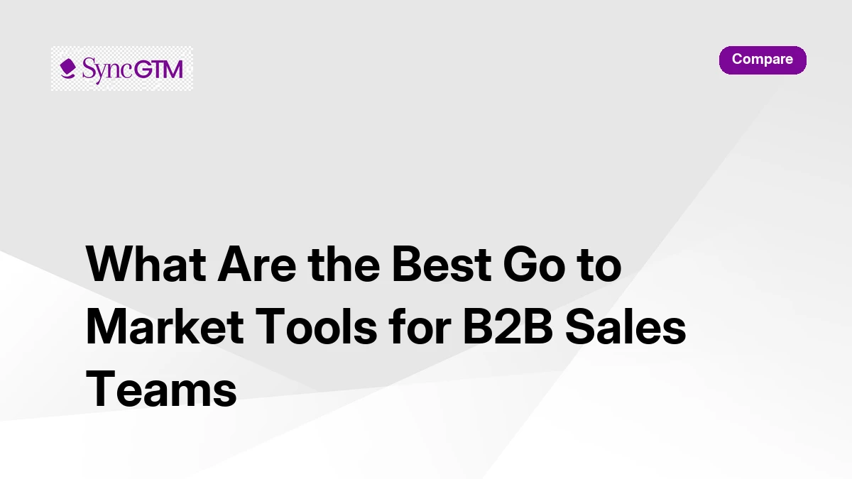 SyncGTM go-to-market platform homepage — best GTM tool for B2B sales teams 2026