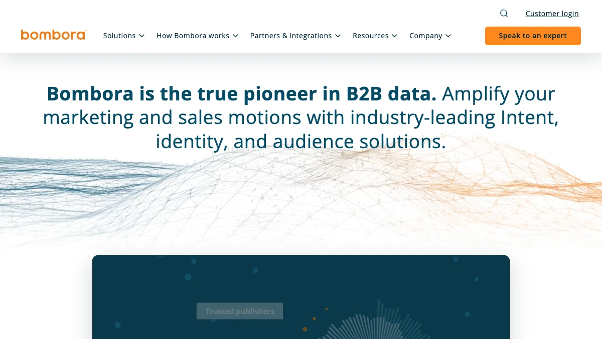 Bombora homepage, September 2026