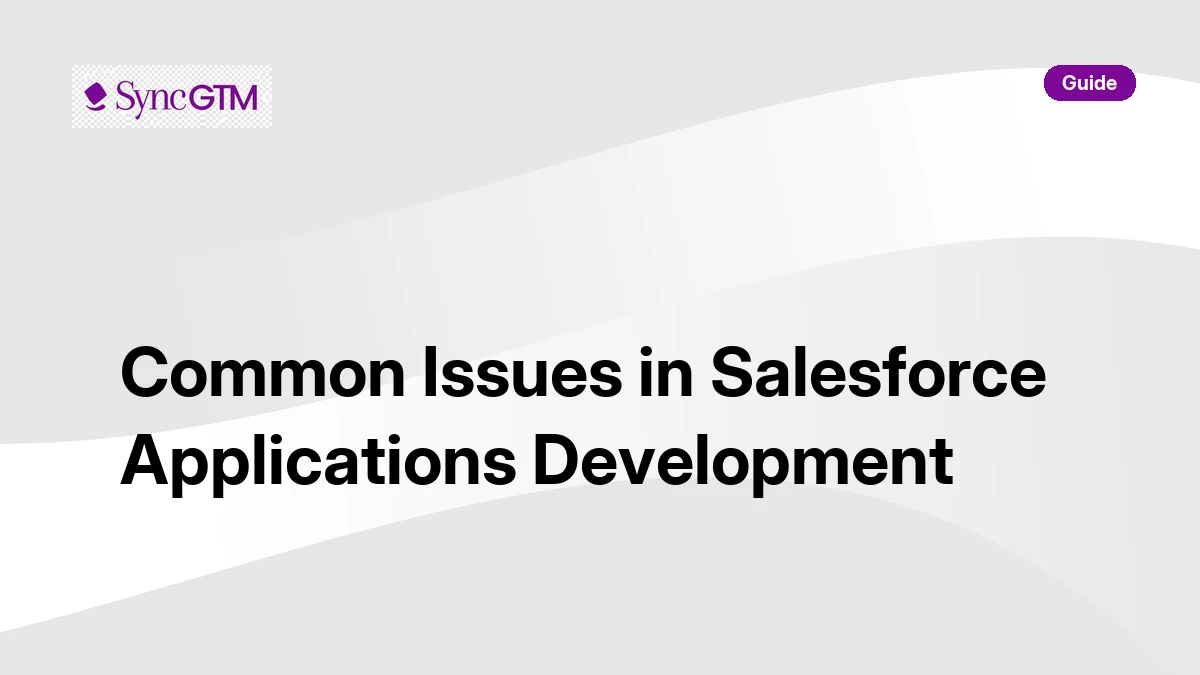 Common Issues in Salesforce Applications Development | SyncGTM | SyncGTM