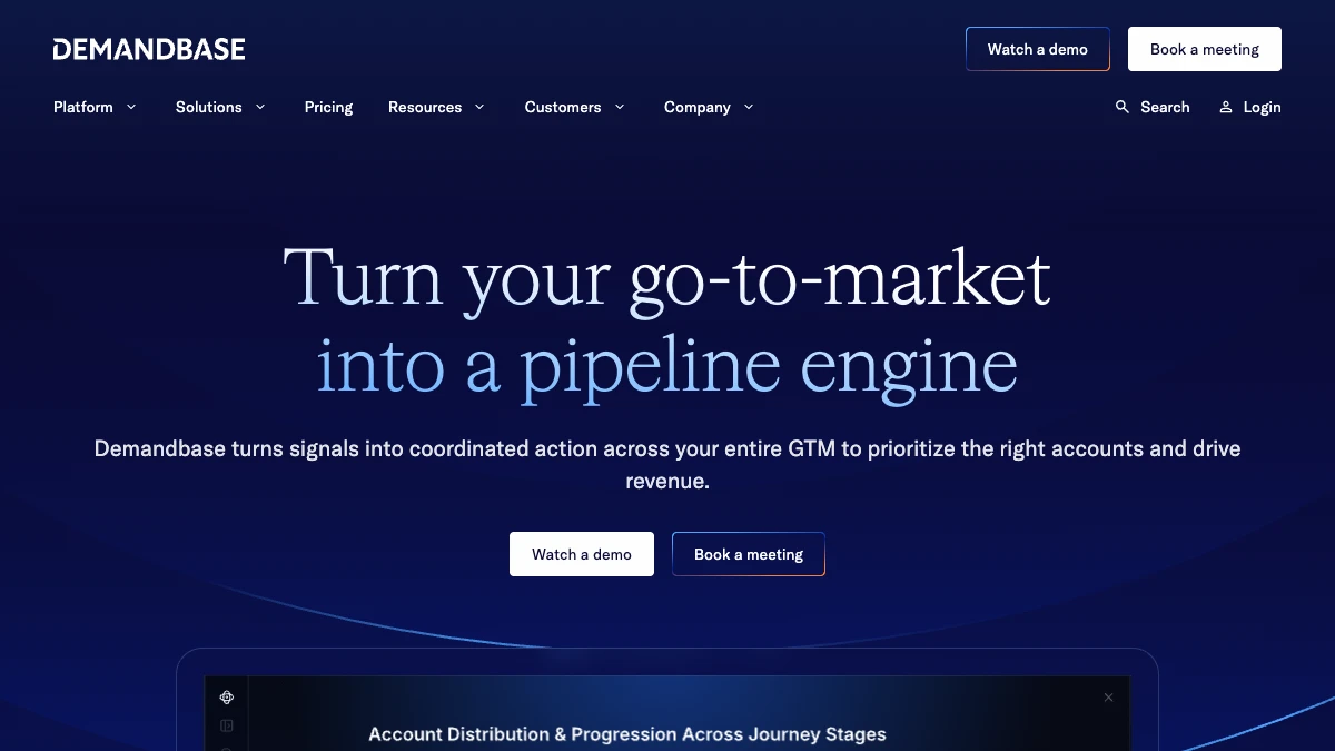 Demandbase homepage, September 2026