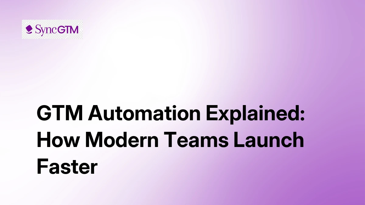 GTM Automation Explained: How Modern Teams Launch Faster | SyncGTM