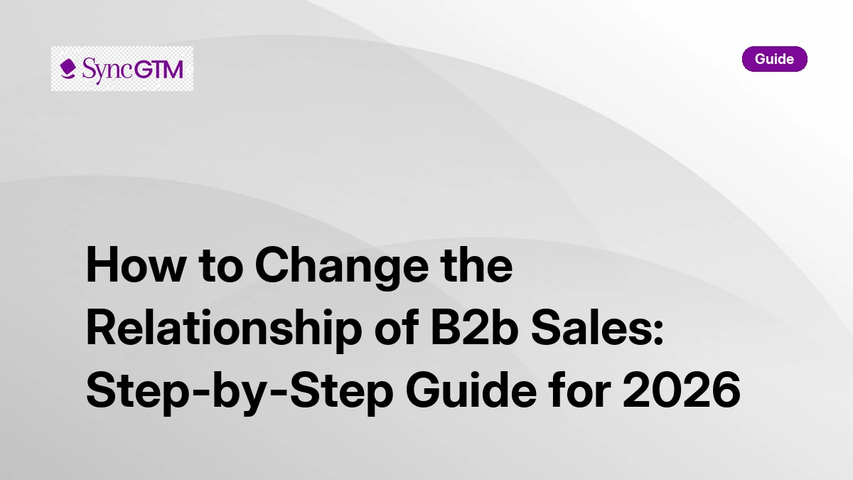 How to Change the Relationship of B2B Sales: Guide | SyncGTM | SyncGTM