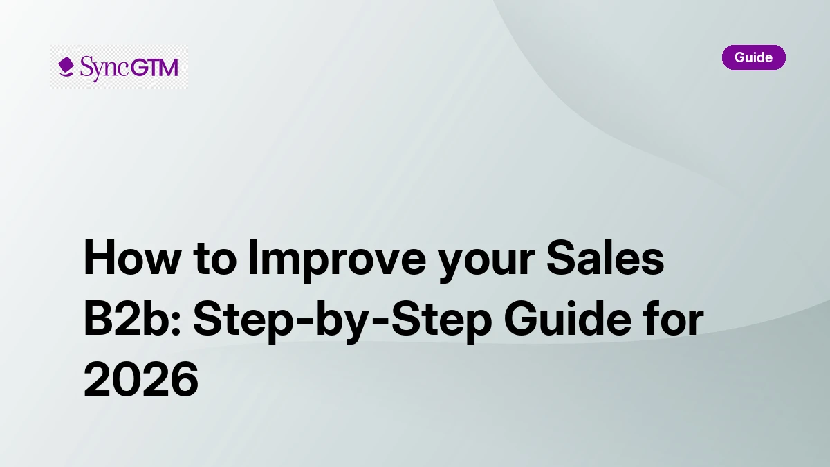 How to Improve Your B2B Sales: Step-by-Step Guide | SyncGTM | SyncGTM