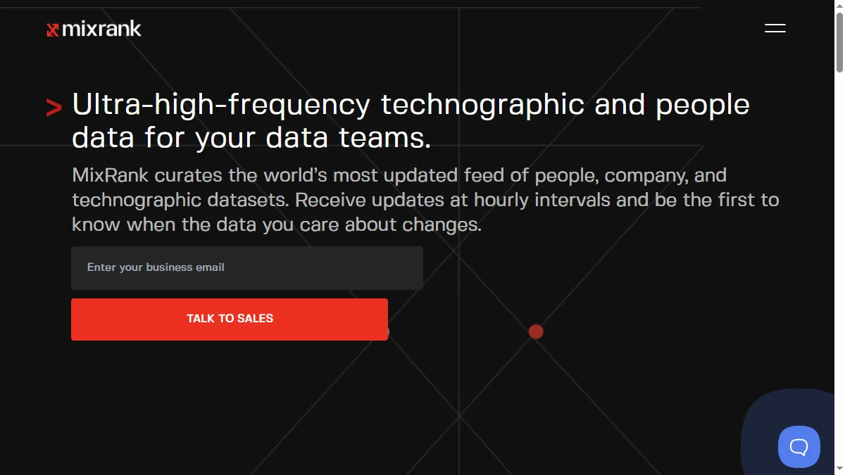 MixRank homepage — MixRank review 2026 B2B data and mobile SDK intelligence platform