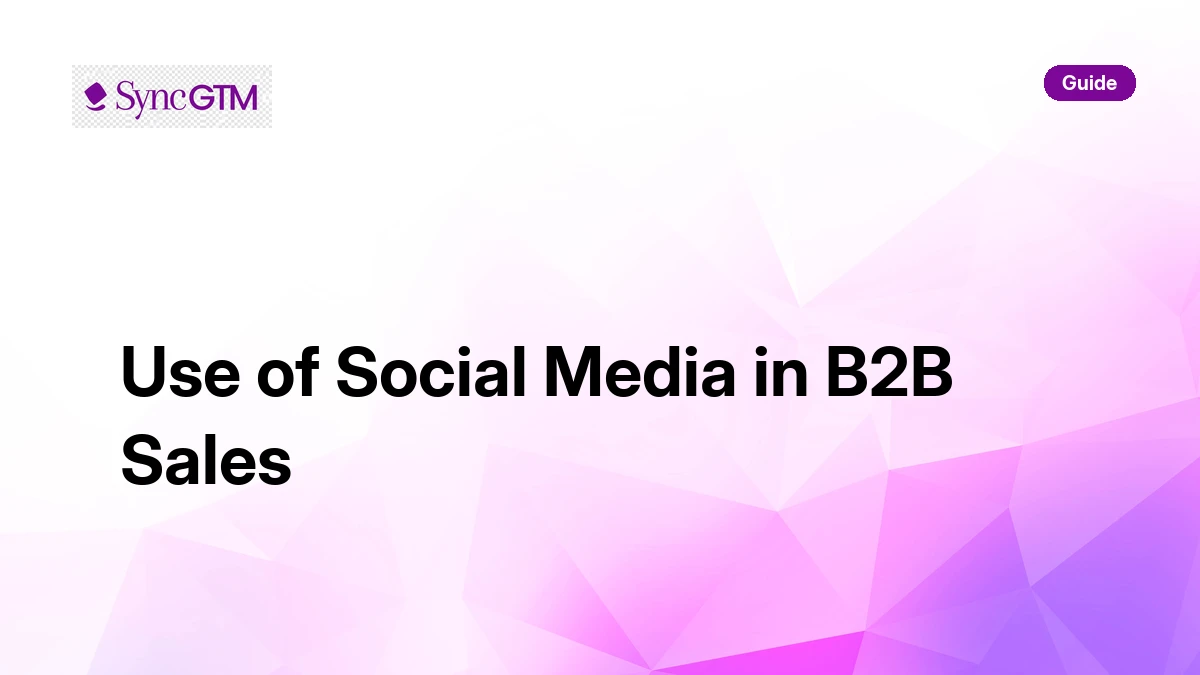 How to Use Social Media for B2B Sales in 2026 | SyncGTM | SyncGTM